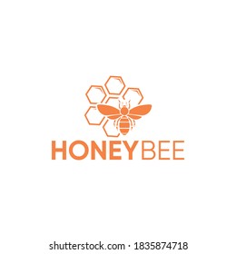 honeycomb and honey beetle vector logo
