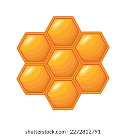 honeycomb with honey. Cartoon vector graphics.