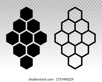 Honeycomb / Honey Comb Flat Icon With Hexagon Pattern For Apps And Websites