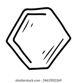 Honeycomb with honey doodle. Bee apiary. Farm extraction of honey and wax. Hand drawn vector sketch illustration.