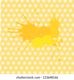 honeycomb with honey drops
