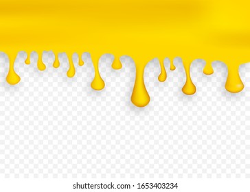 Honeycomb and honey. Monochrome honey pattern. Vector stock illustration.