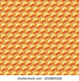 
Honeycomb honey seamless pattern vector mosaic cells background bee honeycomb beehive orange yellow pattern