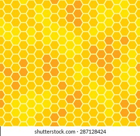 Honeycomb With Honey Seamless Pattern Vector Illustration