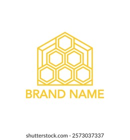 Honeycomb house logo. Modern, unique, simple.