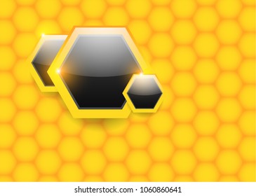 Honeycomb icon. Abstract honeycomb logo vector. Beehive symbol vector. Honey Comb Logo Template Design Vector, Design Concept, Creative Symbol, Icon. Orange abstract  honey background pattern hexagons