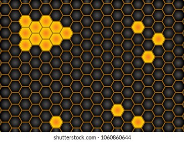 Honeycomb icon. Abstract honeycomb logo vector. Beehive symbol vector. Honey Comb Logo Template Design Vector, Design Concept, Creative Symbol, Icon. Orange abstract  honey background pattern hexagons
