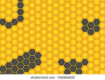Honeycomb icon. Abstract honeycomb logo vector. Beehive symbol vector. Honey Comb Logo Template Design Vector, Design Concept, Creative Symbol, Icon. Orange abstract  honey background pattern hexagons