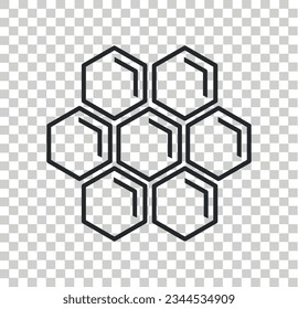Honigwabensymbol. Bienenzuchtsymbol, Vektorgrafik-transparentes Raster