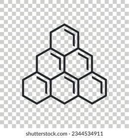 Honeycomb Icon. Beekeeping icon vector transparent grid