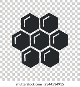 Icono de Honeycomb. Cuadrícula transparente vectorial de icono de apicultura