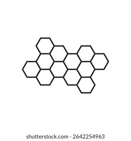 Honeycomb icon black silhouette vector illustration, Bee hive hexagon solid bond template