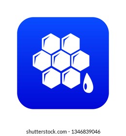 Honeycomb icon blue vector isolated on white background