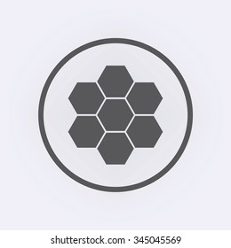 Honeycomb icon in circle . Vector illustration