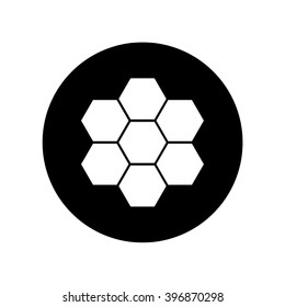 Honeycomb icon in circle . Vector illustration