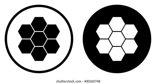 Honeycomb icon in circle . Vector illustration
