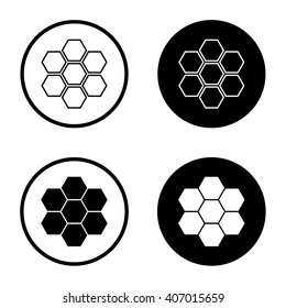Honeycomb icon in circle . Vector illustration
