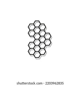 Honeycomb icon. Creative concept. Geometric background. Vector illustration. Stock image.