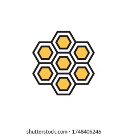 honeycomb icon filled outline vector color design. isolated on white background