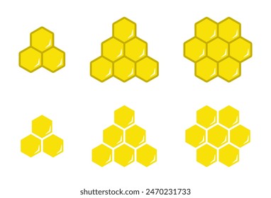 Honeycomb icon in flat design. Hexagonal beehive concept