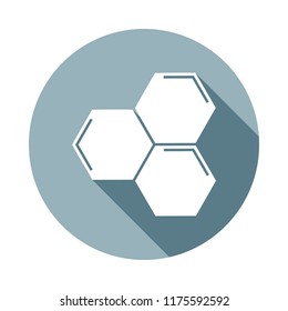 Honeycomb icon in Flat long shadow style. One of web collection icon can be used for UI, UX