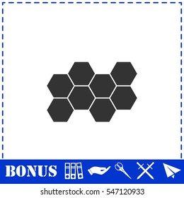 Honeycomb icon flat. Simple vector symbol and bonus icon
