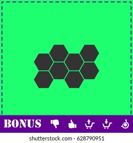 Honeycomb icon flat. Simple vector symbol and bonus icon