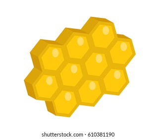 Honeycomb icon, flat style. Isolated on white background. Vector illustration, clip-art