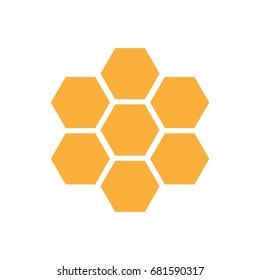 Honeycomb icon in flat style. Vector illustration for print, cards and creative design