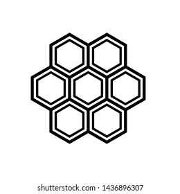 Honeycomb Icon Flat Vector Illustration. Presented in Line Art Style for Design and Websites, Presentation or Mobile Application.  	
