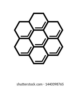 Honeycomb Icon - Flat Vector Illustration. Presented in Line Art Style for Design and Websites, Presentation or Mobile Application. 
