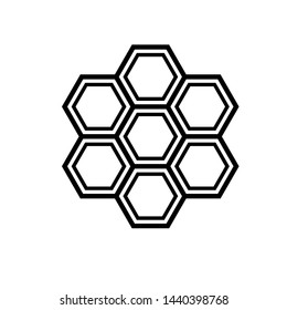 Honeycomb Icon - Flat Vector Illustration. Presented in Line Art Style for Design and Websites, Presentation or Mobile Application. 