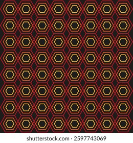 Honeycomb icon. Hexagon grid symbol. Red orange illustration. Vector pattern sign.