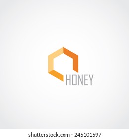 Honeycomb Icon. Honey Logo.