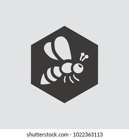 Honeycomb icon isolated of flat style. Vector illustration.