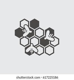 Honeycomb icon isolated sign symbol and flat style for app, web and digital design. Vector illustration.