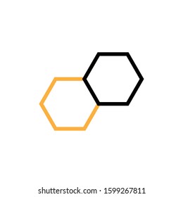 Honeycomb icon. Line and two colour design template