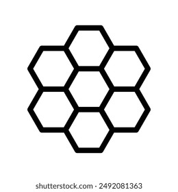 honeycomb icon linear logo mark in black and white