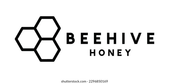 Honeycomb icon logo vector. Beehive, bee, honey, hive, beekeeping icon symbol logo in line style. Vector illustration