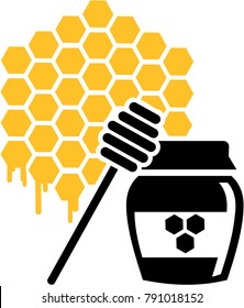 Honeycomb icon melting with honeypot