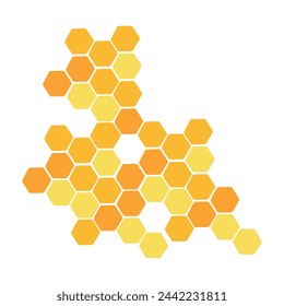 a honeycomb icon on a white background. the design is in a flat style. Vector illustration.