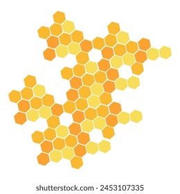 Ein Wabensymbol auf weißem Hintergrund. Das Design ist flach. Vektorillustration.