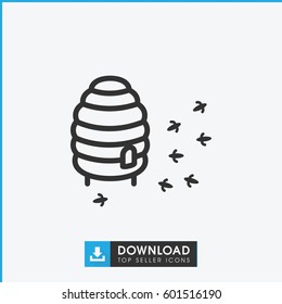 honeycomb icon. simple outline honeycomb vector icon. on white background.