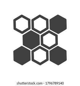 Honeycomb icon. Sweet honey treat. Image of empty and full honeycombs. Minimalistic, isolated vector image on a white background.