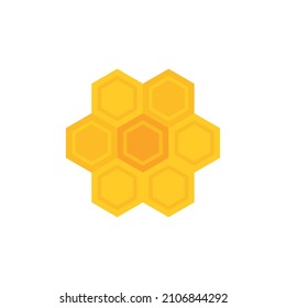 Honeycomb icon. Symbol of bees, honey and wax. Hexagonal shape. Isolated vector illustration on white background.