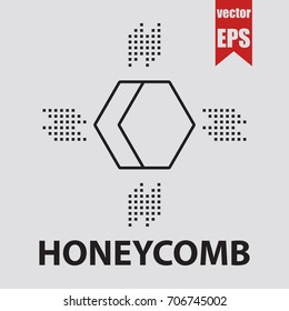 Honeycomb icon in trendy isolated on grey background.Vector illustration.