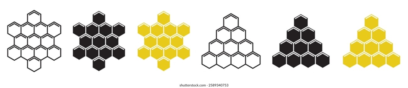 Honeycomb Icon Vector Design Perfect for Social Media Posts Web Banners and Print Materials Featuring Geometric Patterns and Modern Aesthetic with a modern aesthetic, ideal for branding, marketing
