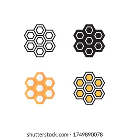 honeycomb icon vector with different style design. isolated on white background