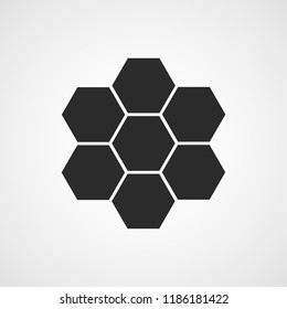 Honeycomb icon. Vector illustration. Flat honeycomb icon isolated