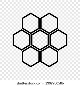 Honeycomb Icon Vector On Transparent Grid